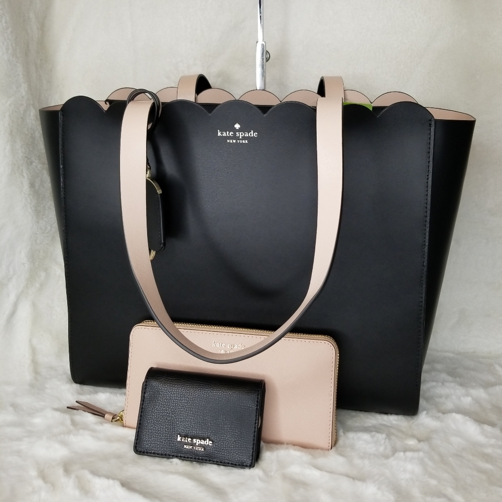 kate spade 3.PCS SET LARGE BAG WALLET KEYCHAIN - Picture 8 of 12